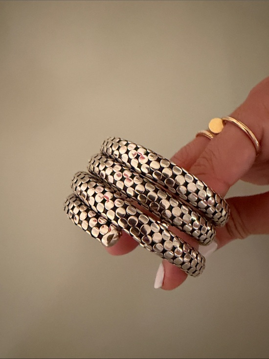 John Hardy Jewelry - Silver Textured Wrap Bracelet - Women's Jewelry
